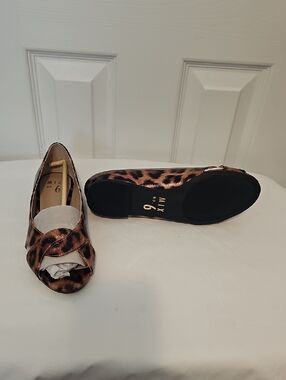 Mix No 6 - Leopard Print Open-Toe Womens Flats - Brown